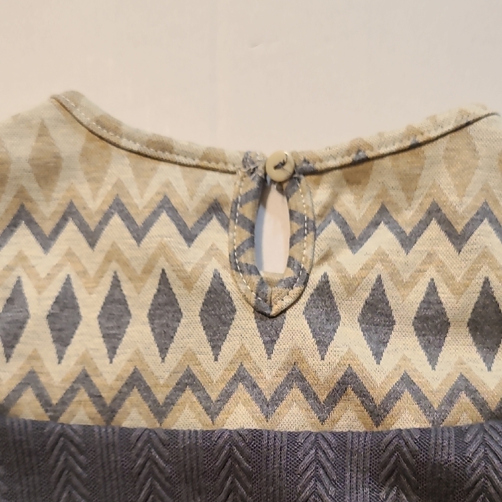 Rare Editions Stylish Comfy Casual Girls Dress - Gray/Cream NWT 3T/3 - Picture 11 of 12